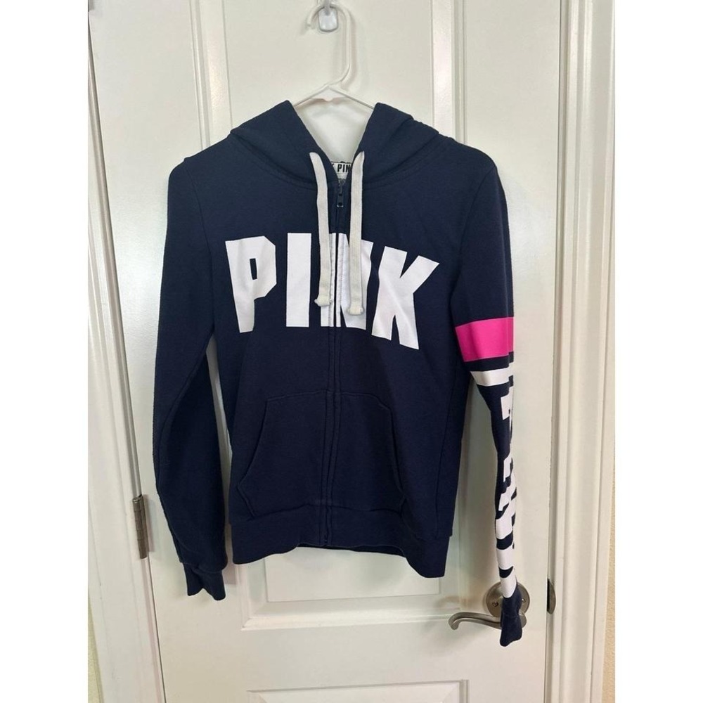 Victoria's Secret Long Sleeve Navy Blue Hoodie, Size XS